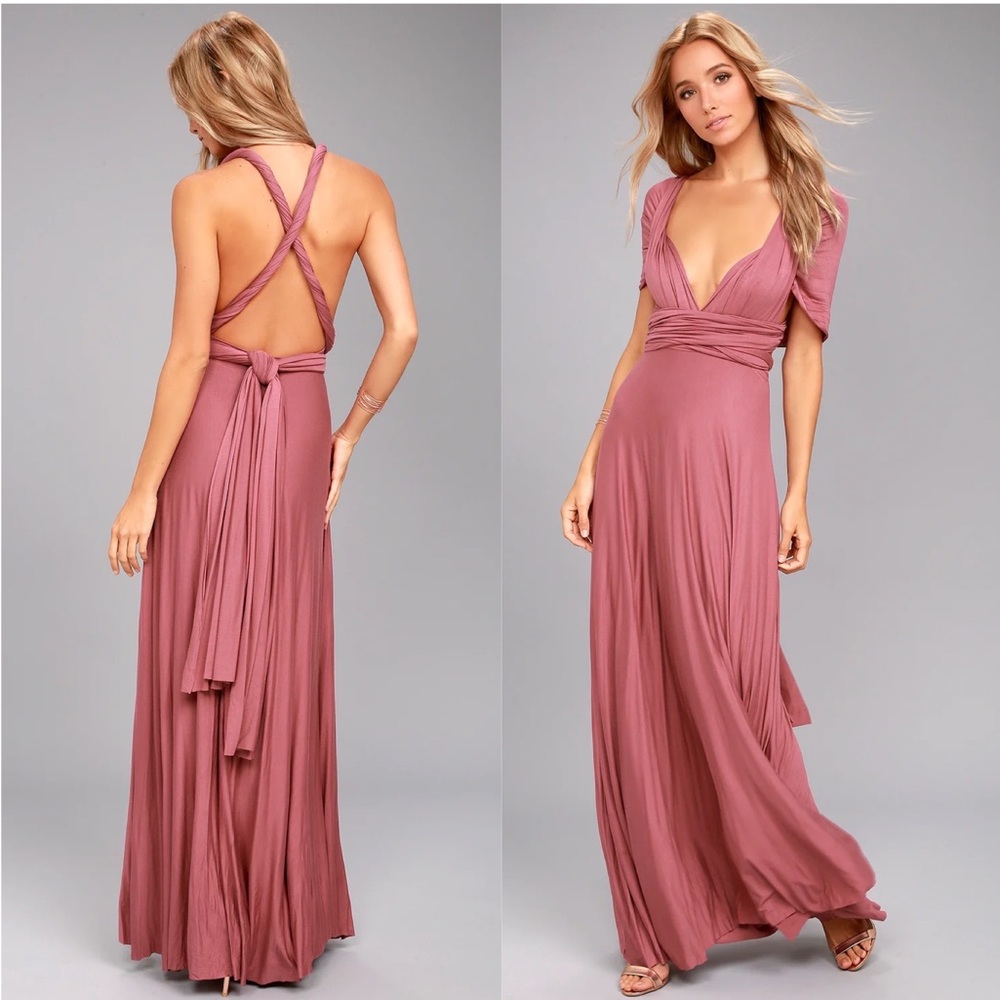 Lulu’s | Tricks Of The Trade Rusty Rose Maxi Dress